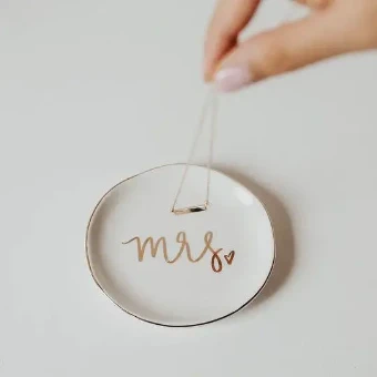 Sweet Water Decor Gold Mrs Jewelry Dish #0 thumbnail