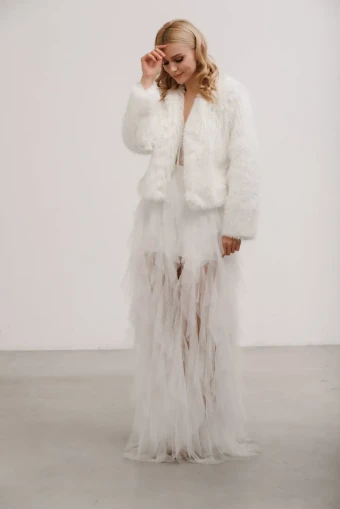Heirloom Bridal Company Elsa Faux Fur Jacket #7 thumbnail