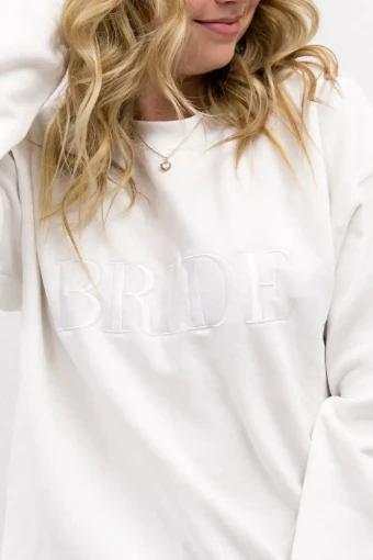 Heirloom Bridal Company Embroidered Bride Sweatshirt #0 White thumbnail