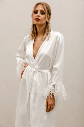 Heirloom Bridal Company Feather Sleeve Robe #0 default thumbnail