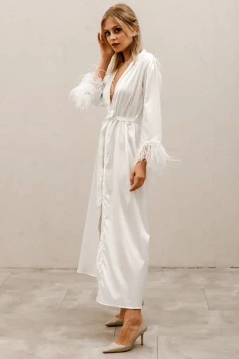 Heirloom Bridal Company Feather Sleeve Robe #7 thumbnail