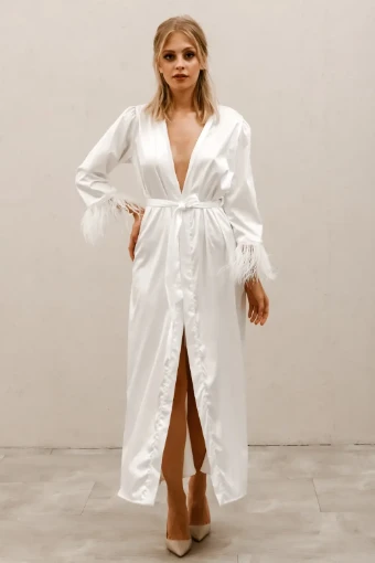 Heirloom Bridal Company Feather Sleeve Robe #6 thumbnail