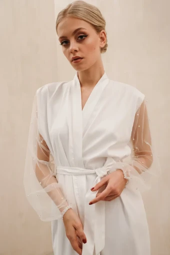 Heirloom Bridal Company Pearl Sleeve Robe #6 thumbnail