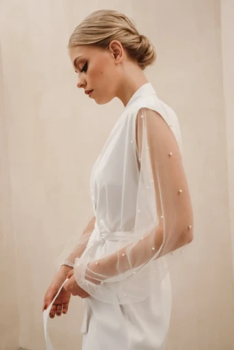 Heirloom Bridal Company Pearl Sleeve Robe #4 thumbnail