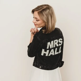 Heirloom Bridal Company Varsity Pearl Jacket #3 thumbnail