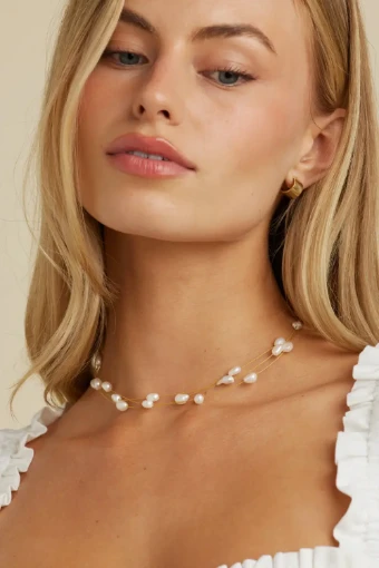 Untamed Petals Pacific Pearl Choker #1 Gold thumbnail