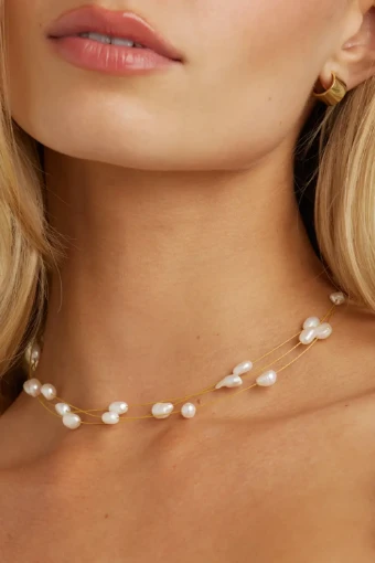 Untamed Petals Pacific Pearl Choker #0 default Gold thumbnail
