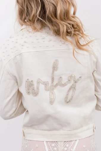 Heirloom Bridal Company pearl beaded jacket #0 White thumbnail